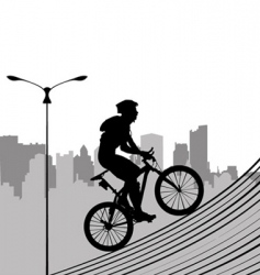 Bike and city vector image