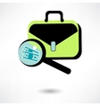 Icon business briefcase black with clipboard pen vector image