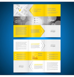 Brochure folder leaflet arrow line yellow vector image