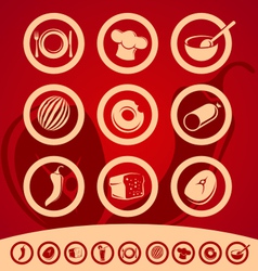 Food icons set vector image