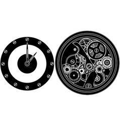 Silhouette clockwork vector image