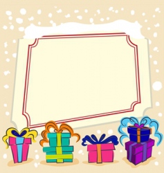 Surprise gift with frame vector image