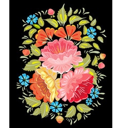 Khokhloma Floral Pattern vector image
