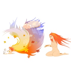 Autumn angel vector image