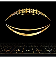 Golden American Football and Field Lines vector image