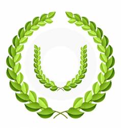 Green laurel wreath vector image