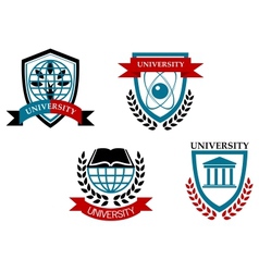 Set of university and education emblems vector image