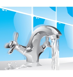 Metal water tap vector image
