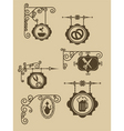 Vintage shop sign posts vector image