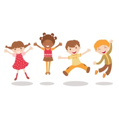 Jumping kids vector image