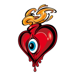 Heart tattoo design vector image