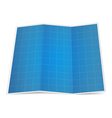 Folded blueprint paper vector image