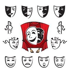 Set of theatrical masks vector image