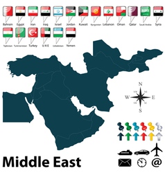 Political map of Middle East vector image