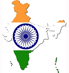 Map of India with national flag vector image