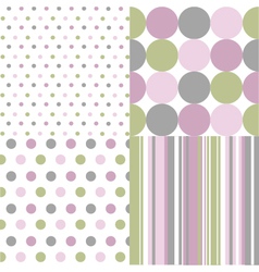 Seamless patterns polka dots vector image