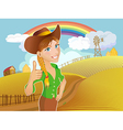 Farm girl vector image
