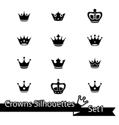Crown collection - silhouette Crown collection - silhouette vector image