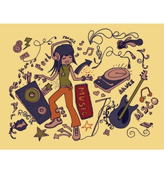 Funny doodles vector image