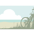 Summer landscape with a bicycle vector image
