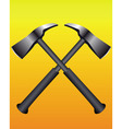 Fire axes formed a cross vector image