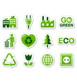 Green eco icons set vector image