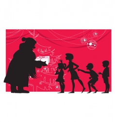 Santa and children vector image