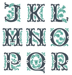 Vintage alphabet Part 2 vector image
