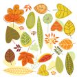 Set autumnal leaves vector image