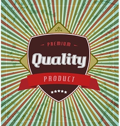 Retro vintage label on stripe background vector image
