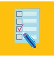 Clipboard with check boxes and pen vector image