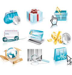 Shopping and consumerism icon set vector image
