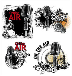 Grunge mic vector image
