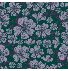Seamless vintage grunge floral pattern vector image