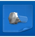 Bolt drawing blueprint vector image