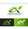 Green House Roof Logo Icon vector image