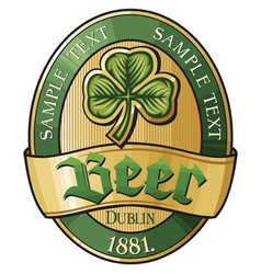 Irish beer label vector image
