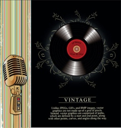 Vintage microphone background vector image