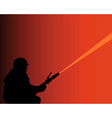 Silhouette of a firefighter vector image