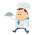 Cook with tray vector image