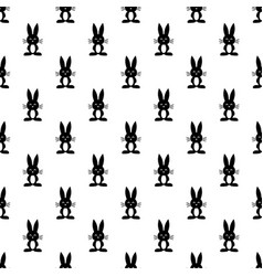 Pattern with black rabbits Pattern with black rabbits vector image