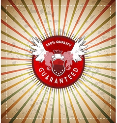 Retro vintage label on stripe background vector image