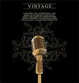 Vintage microphone background vector image