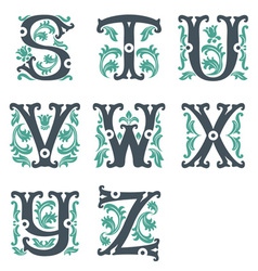 Vintage alphabet Part 3 vector image