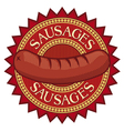 Sausages label vector image