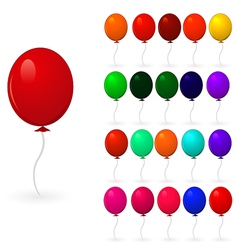 Set of colorful balloons on a white background vector image
