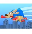 Super dog flying over city vector image