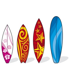 Set of surfboards vector image
