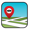 Street map icon with the pointer cafe vector image