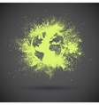 Grunge green earth on black background vector image